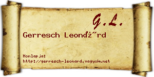 Gerresch Leonárd névjegykártya